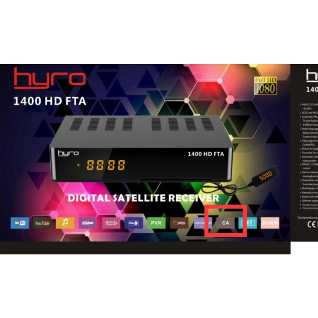 Hyro 1400 HD FTA satelliet ontvanger