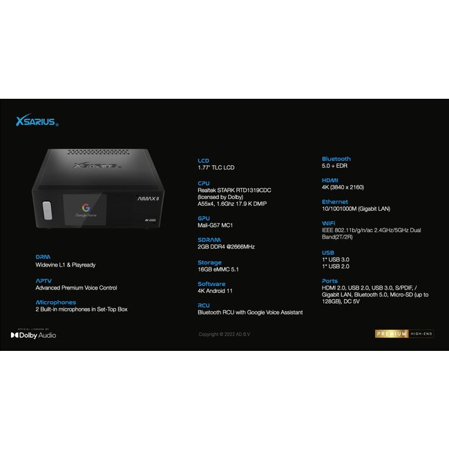 Xsarius Aimax 2 Android 4K IPTV Mediastreamer