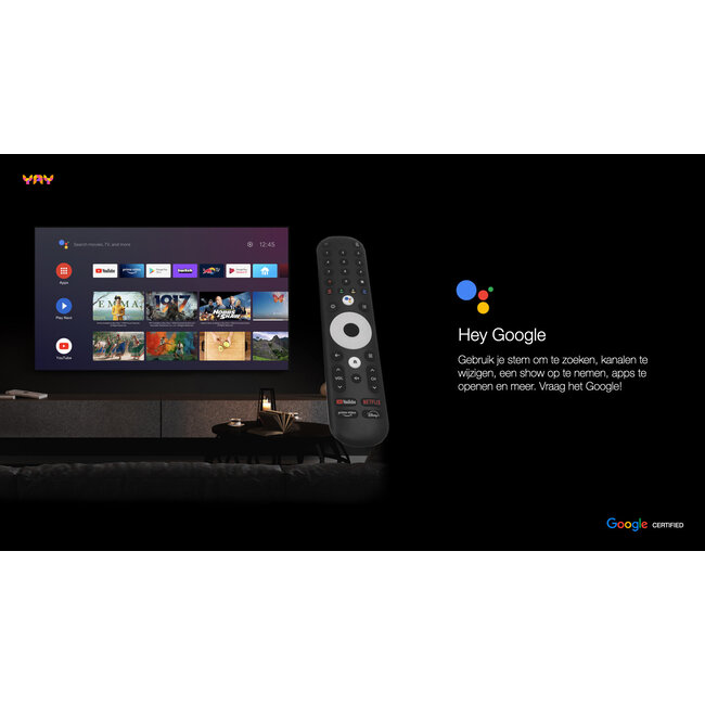 VU+ YAY GO PRO 4K UHD OTT IPTV Mediaspeler met Chromecast - Android TV