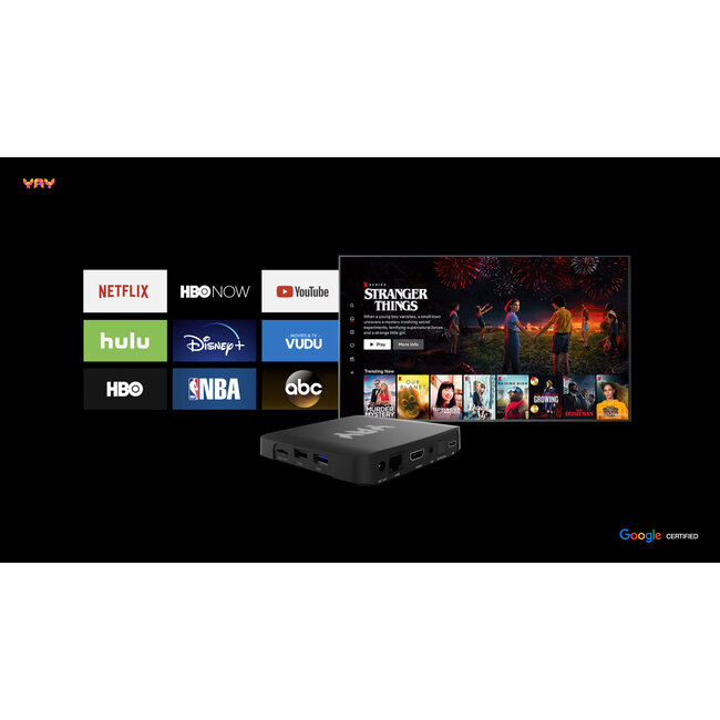 VU+ YAY GO PRO 4K UHD OTT IPTV Media Player with Chromecast - Android TV