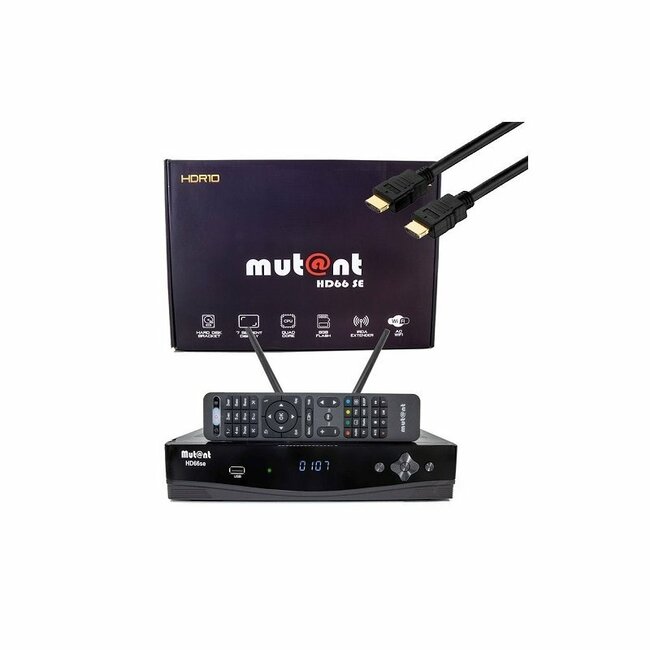 Mutant HD66 SE UHD 2160p E2 Linux Receiver with 1x DVB-S2X & 1x DVB-C/T2 Tuner, PVR, WIFI