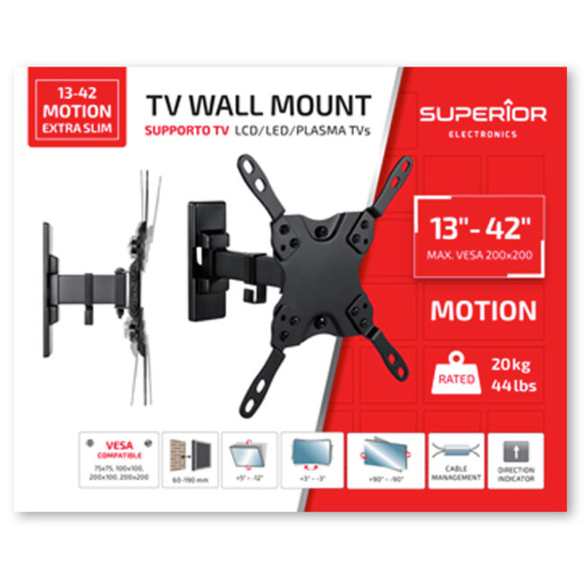 Superior TV Wall Mount 13-42 inches Swivel