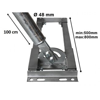 Schuin Dakmontage 50-80cm / 48mm mast