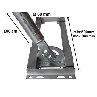 Schuin Dakmontage 50-80cm / 60mm mast