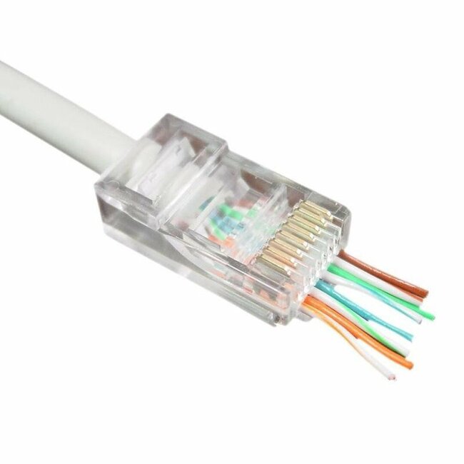 RJ45 connector Cat6 FTP Voor stugge en soepele kern, Doorsteekmontage 100 stuks