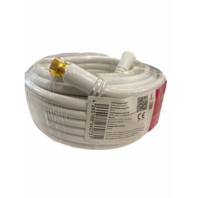 10 meter coax kabel met 2 f-connector stekkers