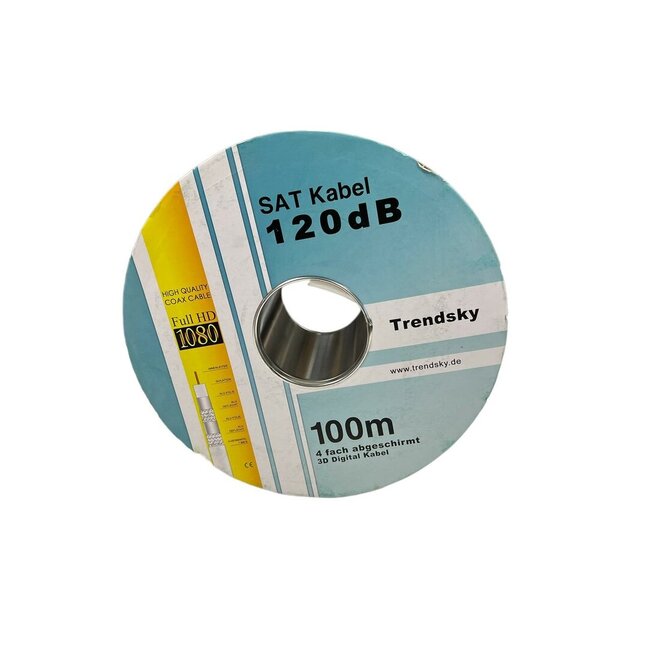 Trendsky 100 meter coax kabel 120DB 4 voudige afscherming