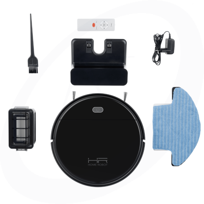 HOME ROBOT RV400 Intelligente Robotstofzuiger met dweilfunctie - Zwart