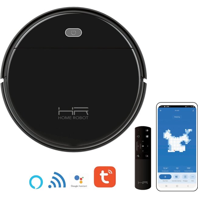 HOME ROBOT RV400 Intelligente Robotstofzuiger met dweilfunctie - Zwart