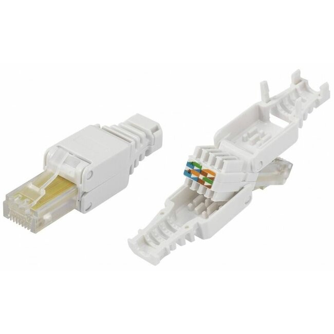RJ45 Connector Cat6a / Cat7 - LAN stekker - Afgeschermd - FTP voor soepele en stugge kern - Field Plug - Herbruikbaar - Netwerk - Internet