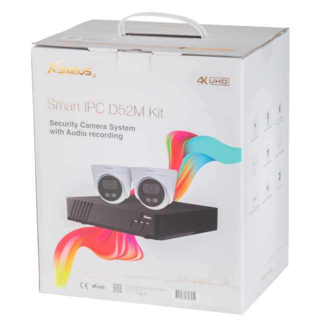Xsarius Smart IPC D52M Kit met 2 IP Camera's – Geavanceerd Beveiligingscamera Systeem met Audio-opname