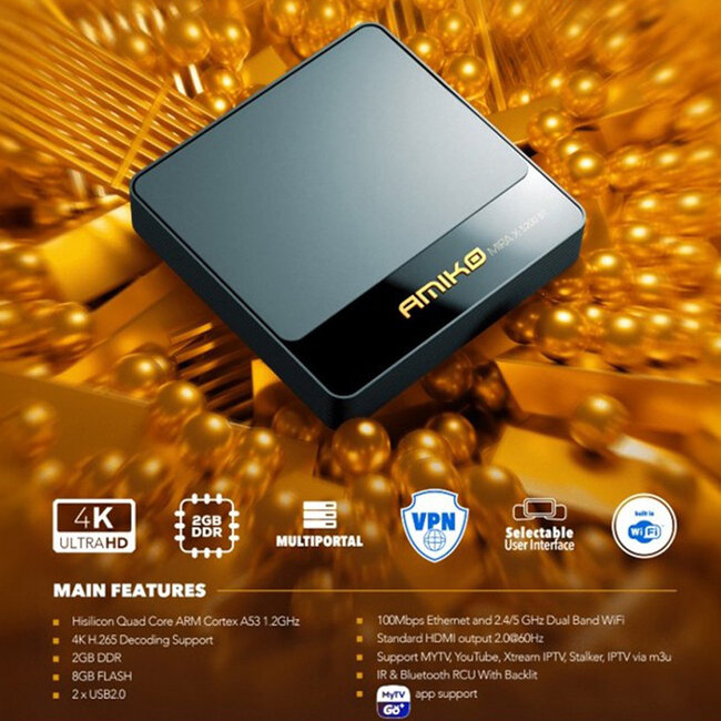 Amiko Mira X‑5200 BT – Linux TV mediastreamer – Bluetooth Editie