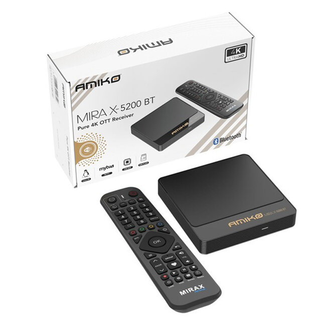 Amiko Mira X‑5200 BT – Linux TV mediastreamer – Bluetooth Editie