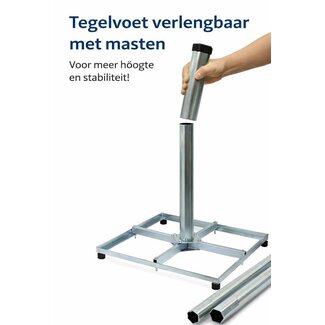 ASAT ASAT Tile base / Balcony standard 4 x 30x30 cm Demountable with tube length 75 cm (extendable)