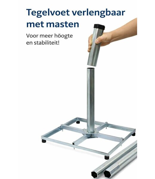 ASAT ASAT Tile base / Balcony standard 4 x 30x30 cm Demountable with tube length 75 cm (extendable)