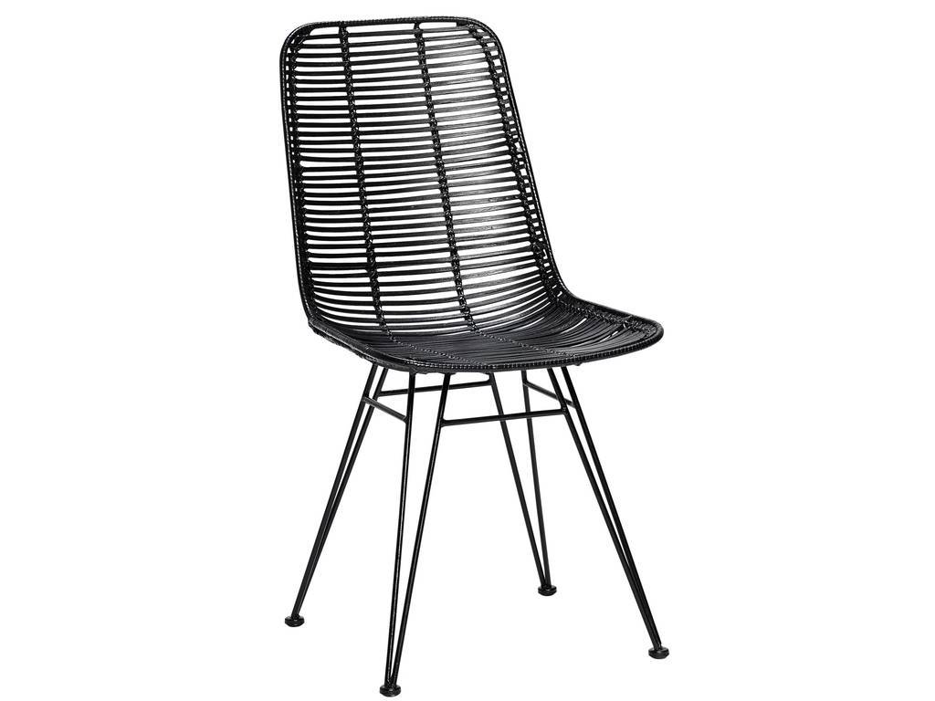 H bsch Studio  rattan  chair black metal LIVING AND CO 