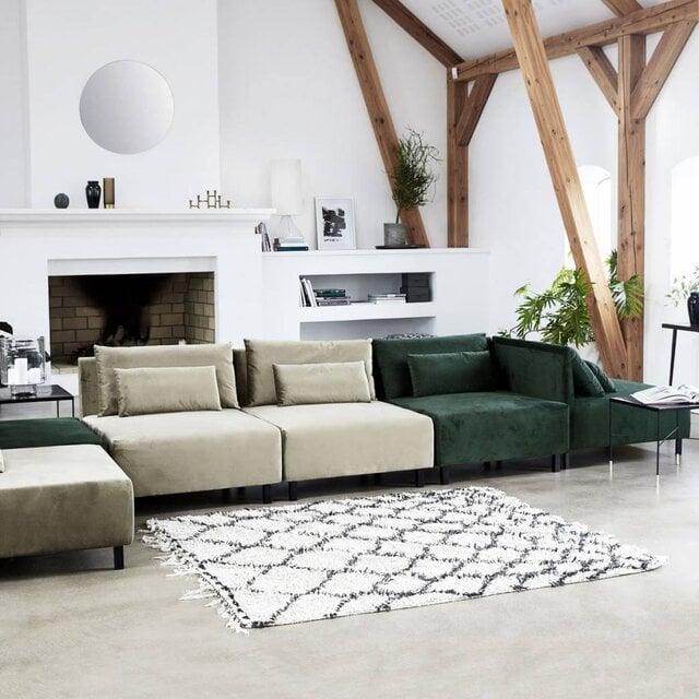 House Doctor Zena rug 180x180 cm cotton white and black