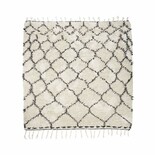 House Doctor Zena tapis 180x180 cm en coton blanc et noir