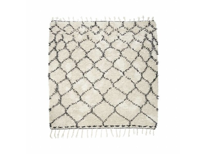 House Doctor Zena Rug 180x180 Cm Black White Cotton Living And Co