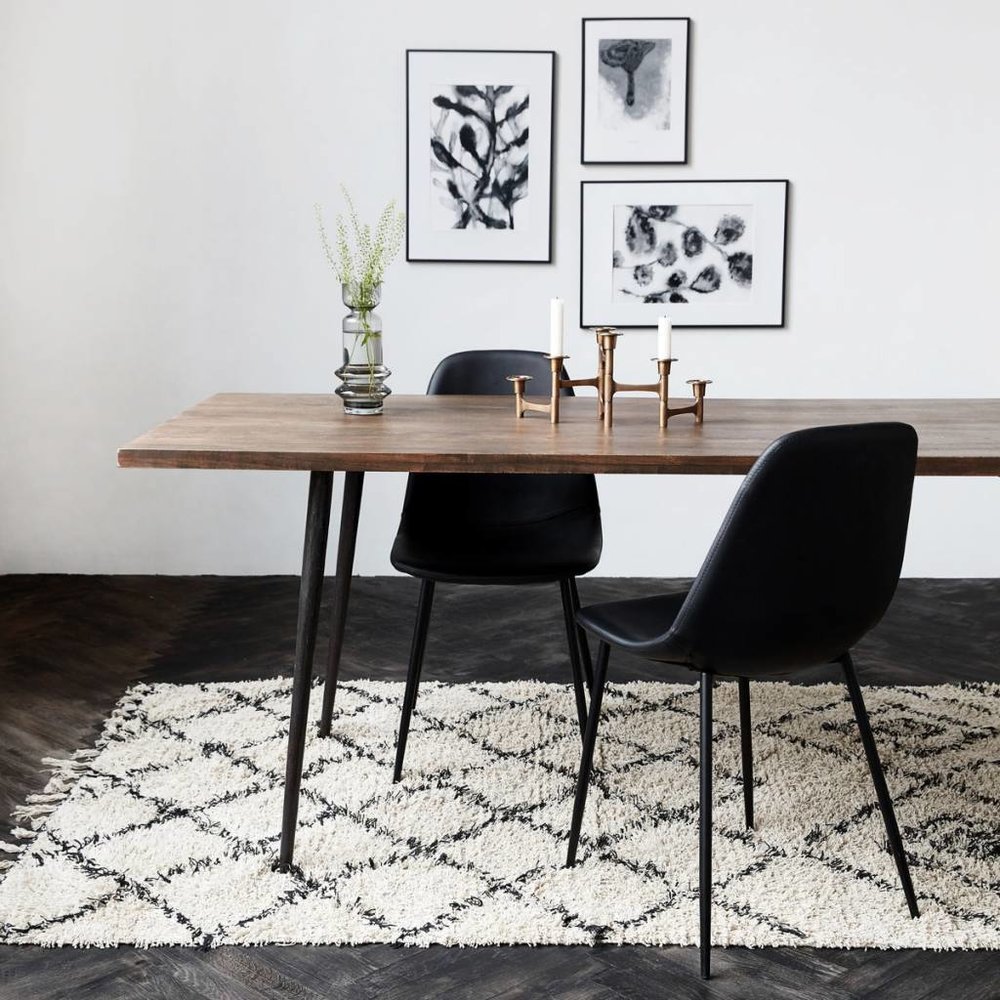 House Doctor Kuba tapis 140x200 cm en coton blanc et noir House Doctor Kuba tapis 140x200 cm en coton blanc et noir