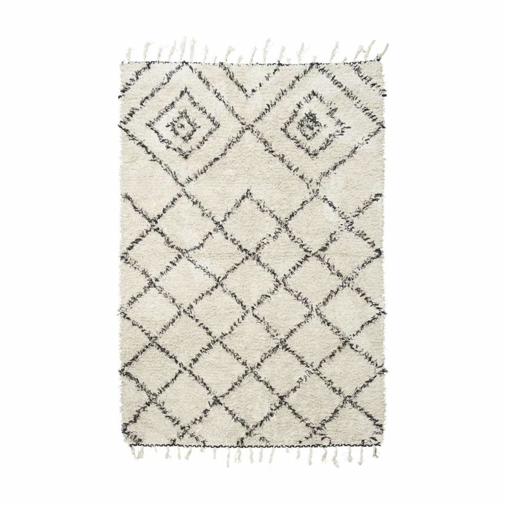 House Doctor Kuba tapis 140x200 cm en coton blanc et noir House Doctor Kuba tapis 140x200 cm en coton blanc et noir