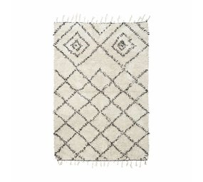 House Doctor Kuba tapis 140x200 cm en coton blanc et noir