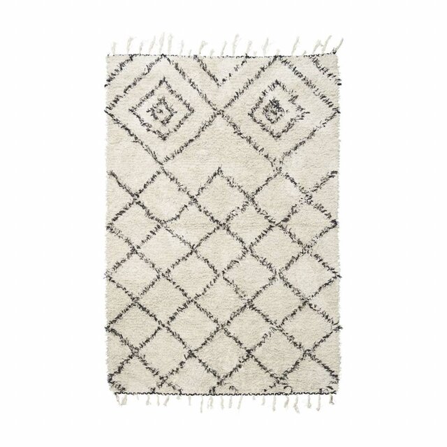 House Doctor Kuba tapis 140x200 cm en coton blanc et noir House Doctor Kuba tapis 140x200 cm en coton blanc et noir