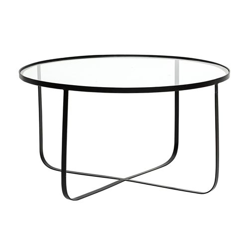 Bloomingville Table basse en verre noir Harper