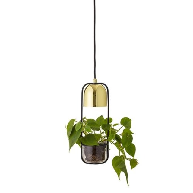 Bloomingville Pendentif LED verre finition or lumière