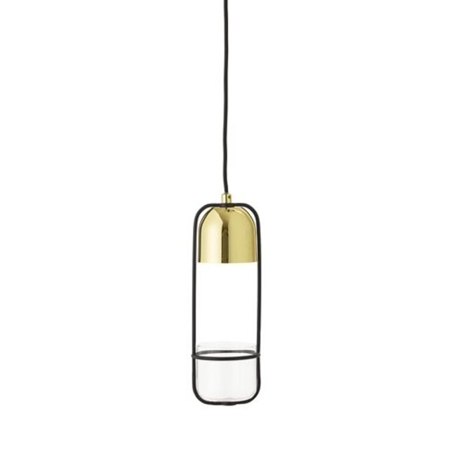 Bloomingville Pendentif LED verre finition or lumière