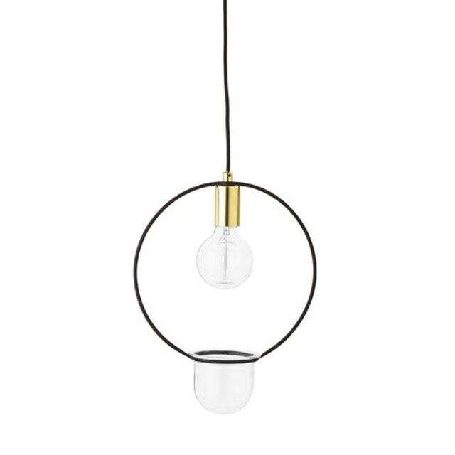 Bloomingville Hanglamp gold finish glas