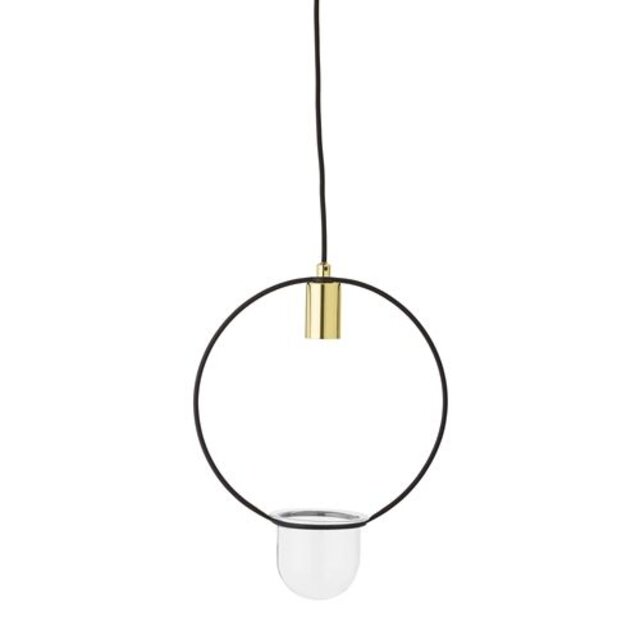 Bloomingville Hanglamp gold finish glas
