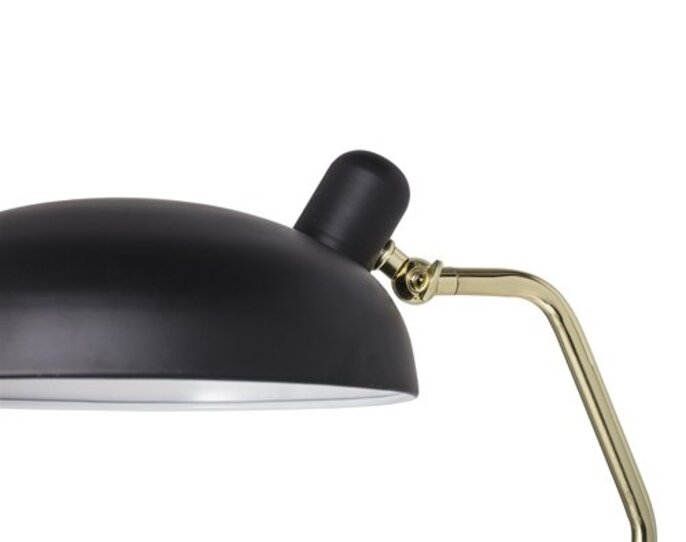 Bloomingville Gulvlampe, svart metall med gull finish