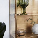 House Doctor Cabinet brass with three glass shelve and door