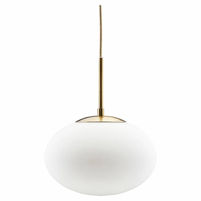 House Doctor Opal lampa mässing med vitt glas cap