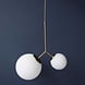 House Doctor Twice hanging lamp brass with two white glass shades House Doctor Twice hanging lamp brass with two white glass shades