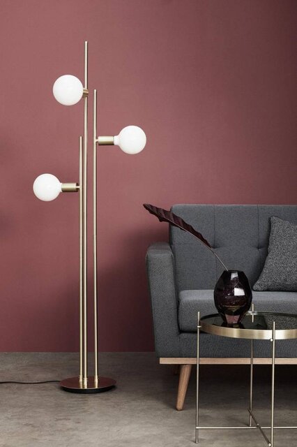 Hubsch Golvlampa med ljuskälla mässing 78x28xh150cm