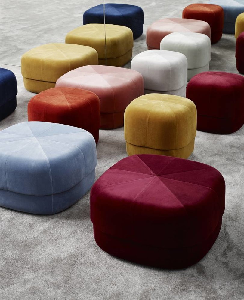 Pouf grande in velluto blu Circus Normann Copenhagen - 66cm