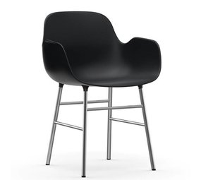 Normann Copenhagen Modulo sedia poltrona cromo nero