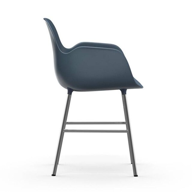 Normann Copenhagen Form Armchair stoel chrome blauw