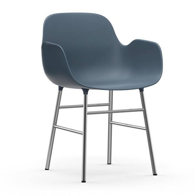 Normann Copenhagen Form Armchair stoel chrome blauw