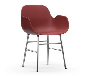 Normann Copenhagen Forme Fauteuil rouge chromé Normann Copenhagen Forme Fauteuil rouge chromé