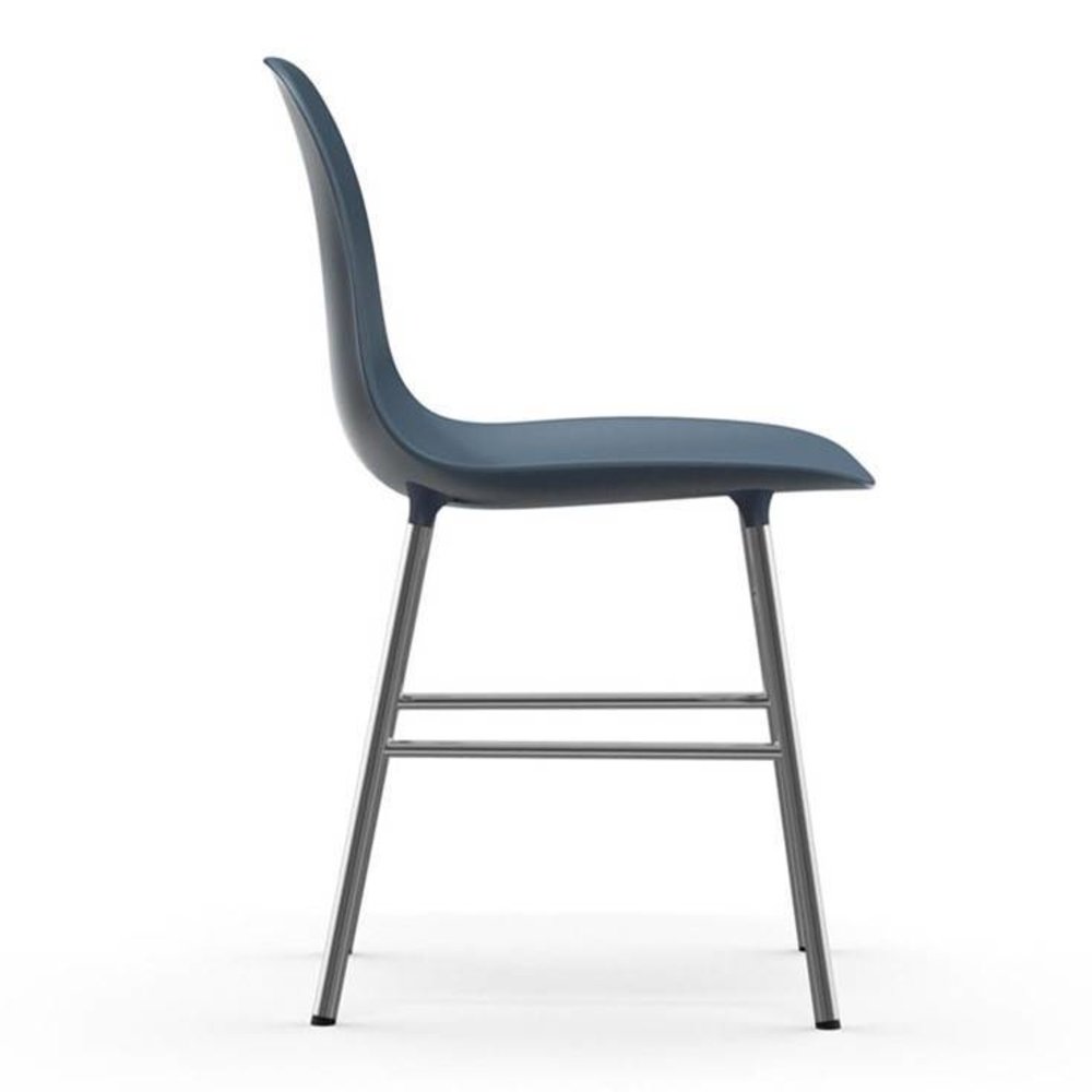 Normann Copenhagen Form Chair stoel chrome blauw Normann Copenhagen Form Chair stoel chrome blauw