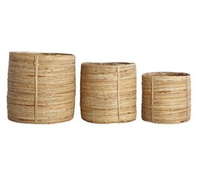 House Doctor Chaka uppsättning tre rottingkorgar runt House Doctor Chaka uppsättning tre rottingkorgar runt