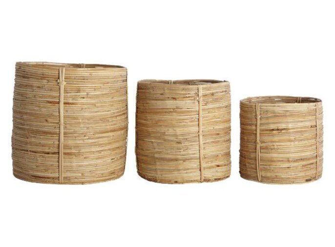 House Doctor Chaka set van 3 rotan manden rond