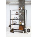 House Doctor rack de almacenamiento en las ruedas de metal negro House Doctor rack de almacenamiento en las ruedas de metal negro