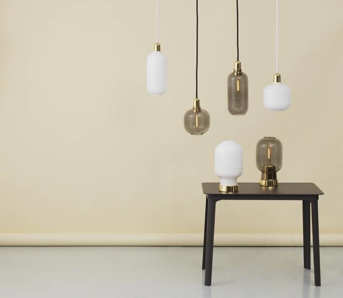 Normann Copenhagen AMP Small hanging lamp gray brass - 502164 Normann Copenhagen AMP Small hanging lamp gray brass - 502164