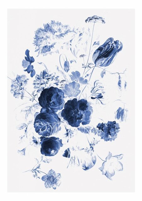 KEK Amsterdam Carta da parati floreale Royal Blue Flowers I