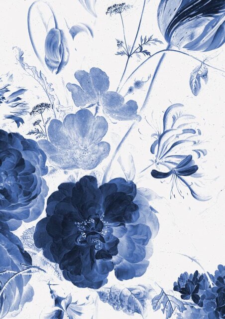KEK Amsterdam Carta da parati floreale Royal Blue Flowers I