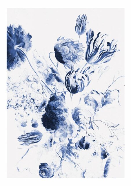 KEK Amsterdam Royal Blue Flowers II bloemen behang